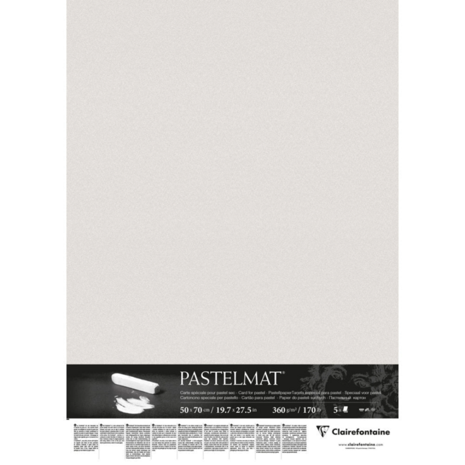 Pastelmat 50*70 Light Grey 5 Sheet Pack