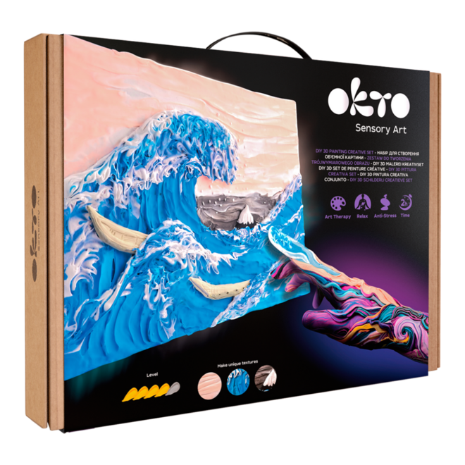 Okto Sensory Art - DIY 3D Painting Creative Set - Katsushika Hokusai: The Great Wave Off Kanagawa