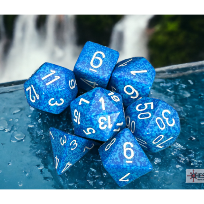 Chessex 7pc Polyhedral Dice Set - Speckled: Water