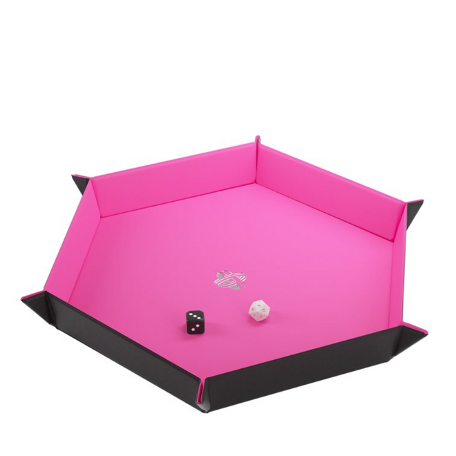 Gamegenic: Magnetic Dice Tray - Hexagonal: Black/Pink