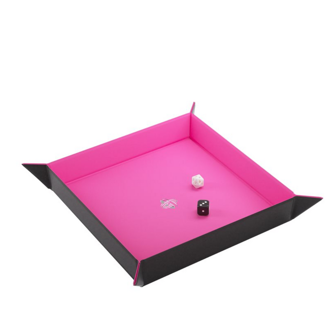Gamegenic: Magnetic Dice Tray - Square: Black/Pink