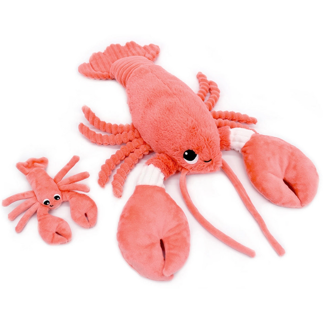 Les Ptipotos: Mom & Baby Plush - Iloveyou Lobster, Coral