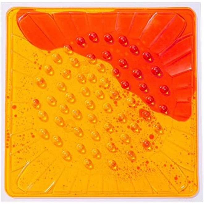 3D Textured Liquid Sensory Floor Tile, 12" - Red & Yellow Sunflower