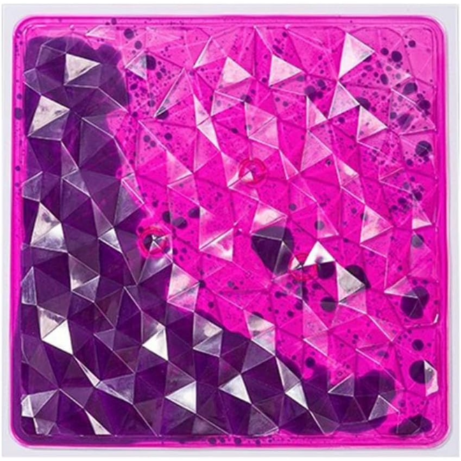 3D Textured Liquid Sensory Floor Tile, 12" - Pink & Purple Geode