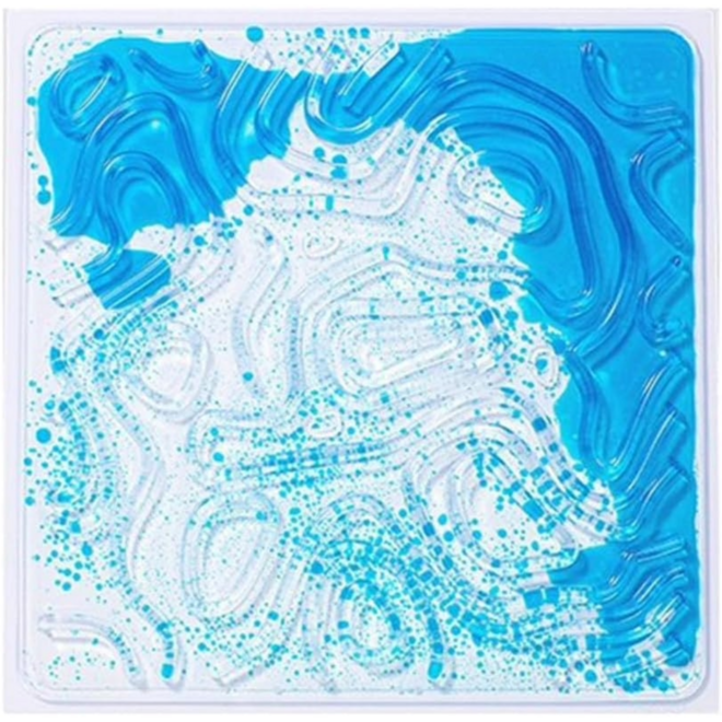 3D Textured Liquid Sensory Floor Tile, 12" - Blue Currents