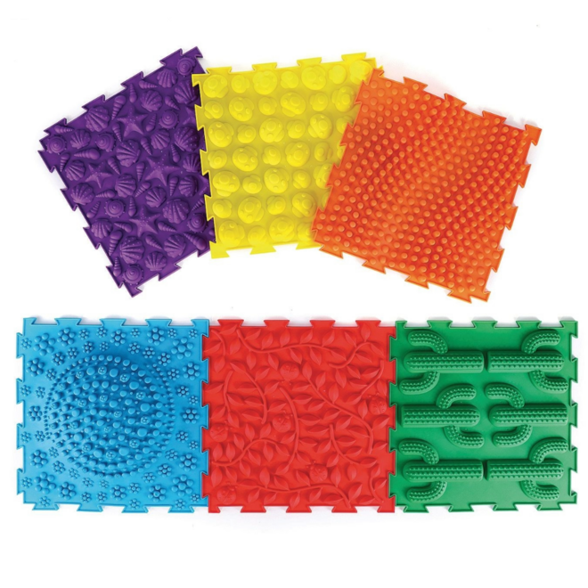 Locking Sensory Tactile Tiles - 30x30cm, 6pc