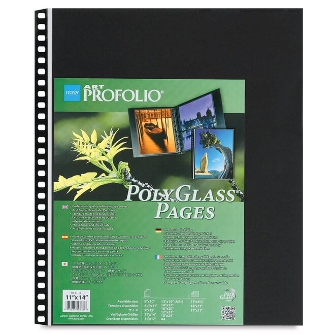Itoya ProFolio PolyGlass Pages (Portrait, 17 x 22", 10 Pages) photo size