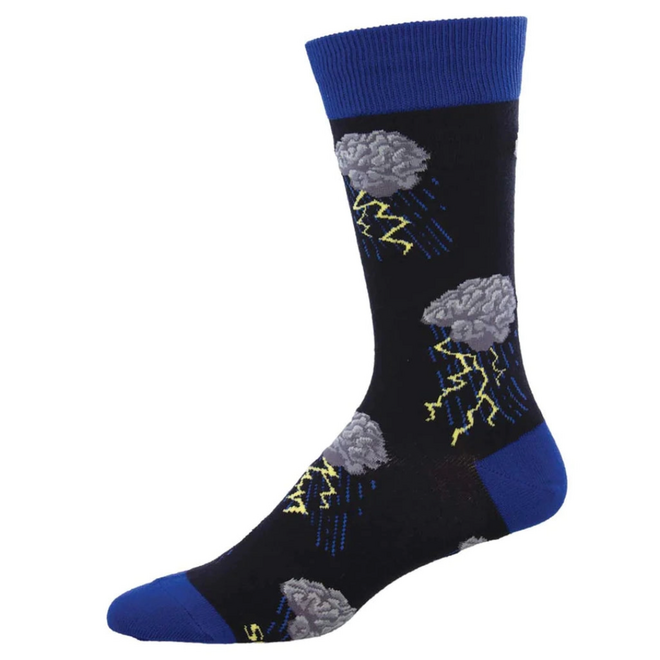Socksmith Socks - Brain Storm, Blue - L/XL