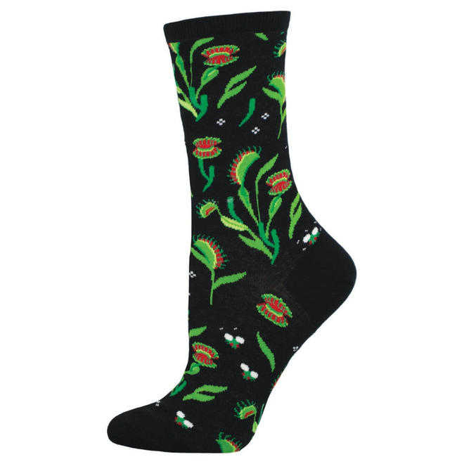 Socksmith Socks - Venus Flytrap, Black - Size S/M