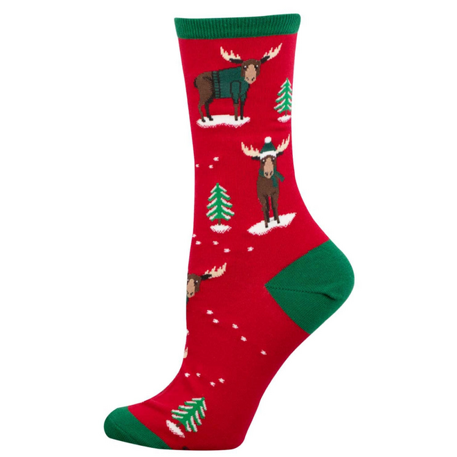 Socksmith Christmas Socks - Christmoose, Red - Size S/M