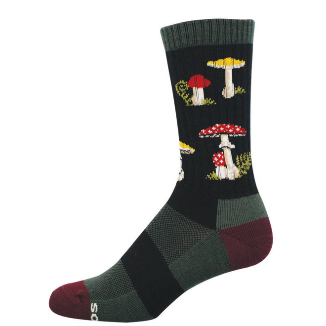 Socksmith Compass Socks, Merino Wool - Forage the Forest, Black - L/XL