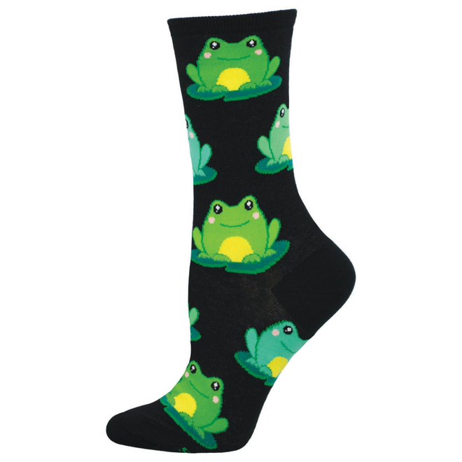 Socksmith Socks - Friendly Frogs, Black - Size S/M