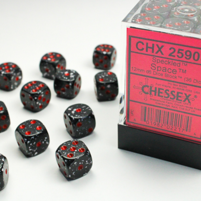 Chessex 12mm D6 Set, 36pk - Speckled: Space