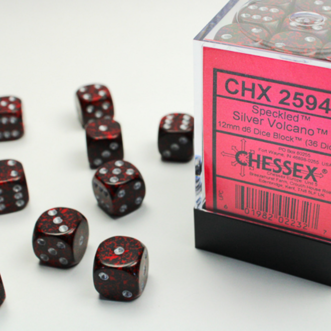 Chessex 12mm D6 Set, 36pk - Speckled: Silver Volcano