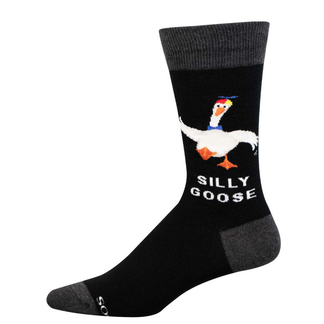 Socksmith Socks - Silly Goose, Black - L/XL
