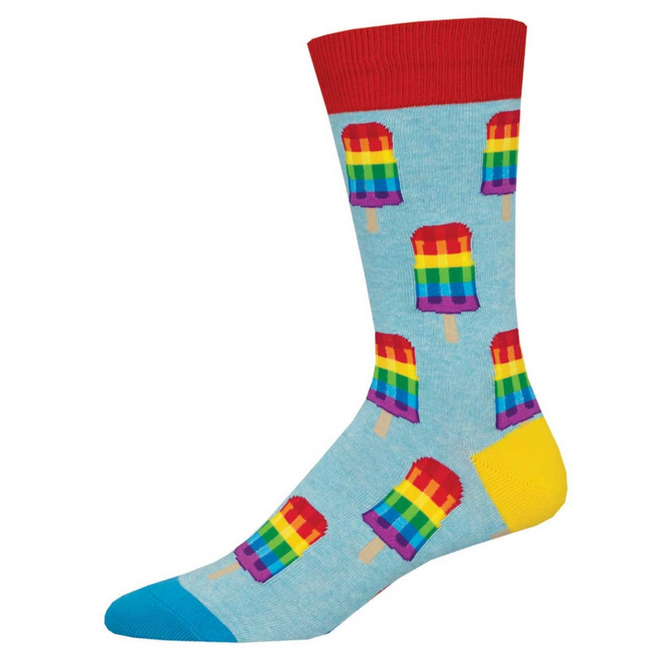Socksmith Pride Socks - Gay Pops, Blue Heather - L/XL