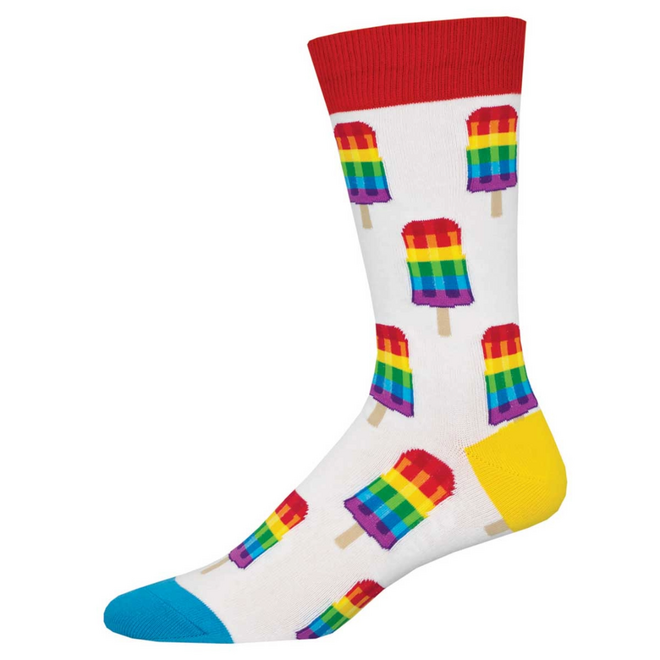 Socksmith Pride Socks - Gay Pops, White - L/XL