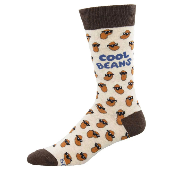 Socksmith Socks - Cool Beans, Ivory Heather - L/XL
