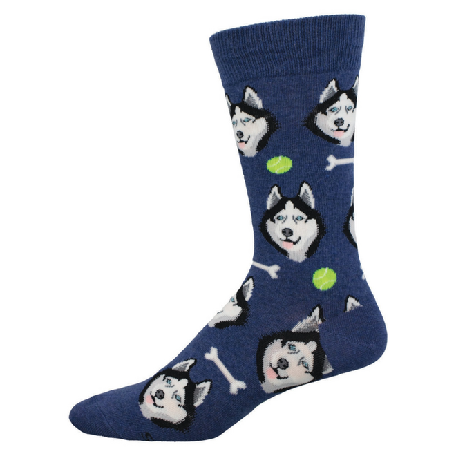 Socksmith Socks - Give a Dog a Bone, Denim Heather - L/XL