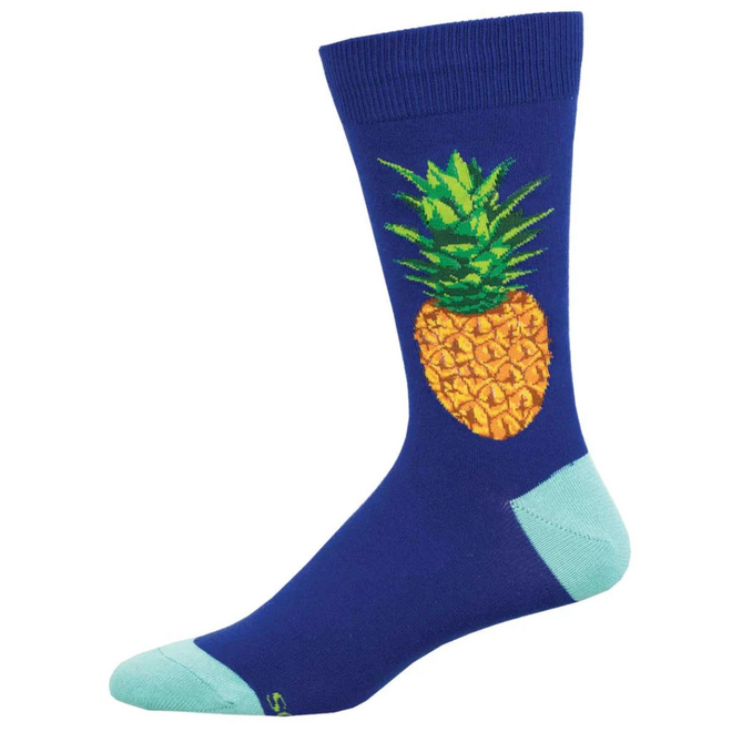 Socksmith Socks - One Pineapple, Blue - L/XL