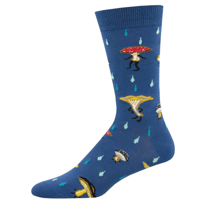 Socksmith Bamboo Socks - Fungi Fun Guys, Blue - L/XL