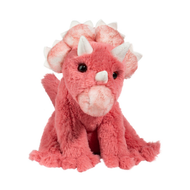 Douglas Cuddle Toy Plush - Tracie Pink Triceratops Dino, Soft
