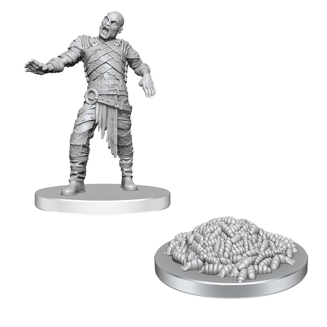 D&D Nolzur's Marvelous Unpainted Miniatures - Wave 28: Swarm of Rot Grubs & Rot Grub Victim