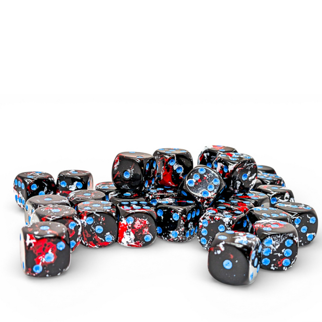 Chessex 12mm D6 Dice Set, 36pk - NEW Brush: Dark Side w/ Blue