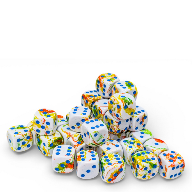 Chessex 12mm D6 Dice Set, 36pk - NEW Brush: Breezy w/ Blue