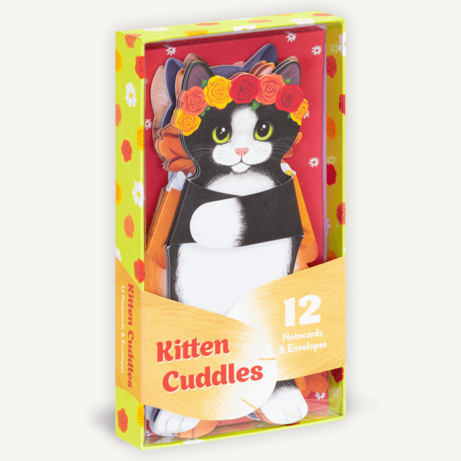 Kitten Cuddles - 12 Die-cut Note Cards & Envelopes