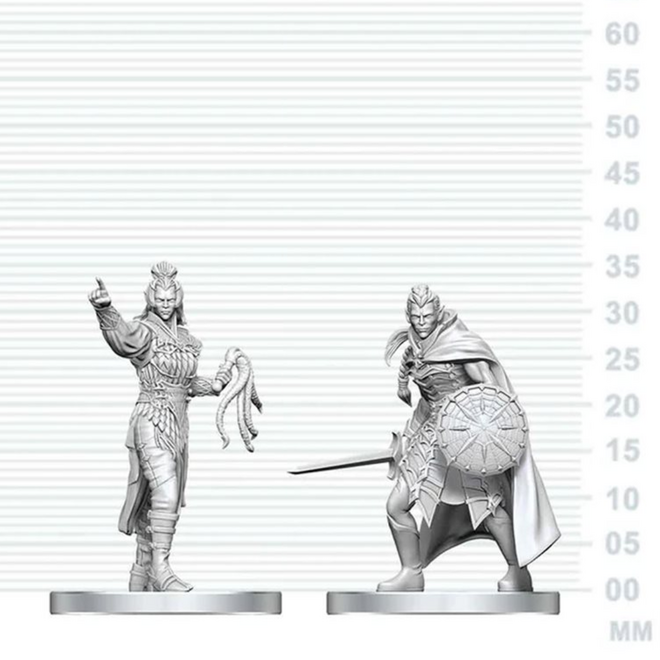 D&D Nolzur's Marvelous Unpainted Miniatures - Drow Elite Warrior & Drow Priestess of Lolth