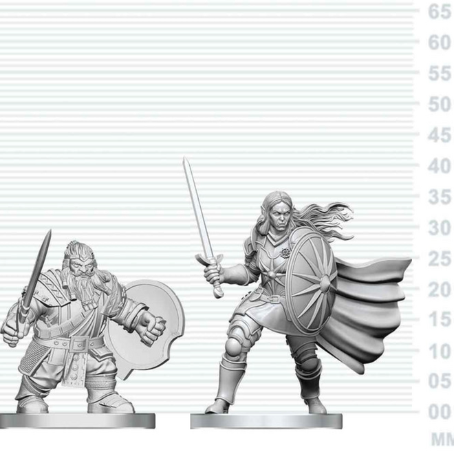 D&D Nolzur's Marvelous Unpainted Miniatures - Dwarf Fighter & Orc Paladin