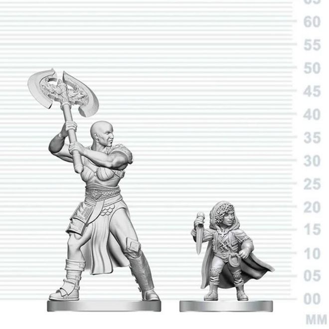 D&D Nolzur's Marvelous Unpainted Miniatures - Goliath Barbarian & Halfling Rogue