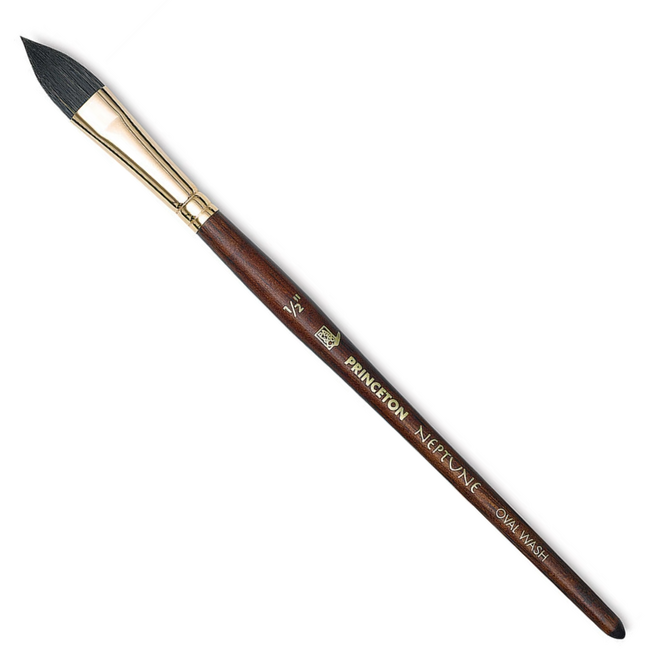 Princeton Neptune Synthetic Squirrel Watercolor Brush - Oval Wash 1/2"
