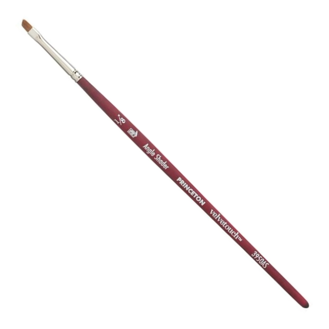 Princeton Velvetouch Mixed Media Brushes, Angle Shaders, 1/8"