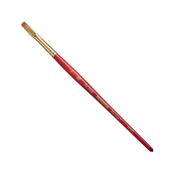 Princeton Heritage Synthetic Sable Watercolor & Acrylic Brush - Flat  Shader 6