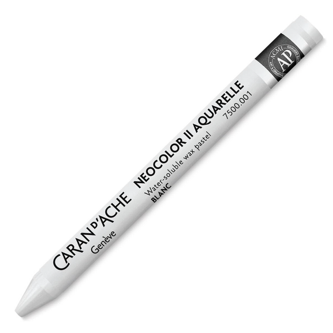 Caran d'Ache: NeoColor II Aquarelle Water Soluble Wax Pastel - 001 White