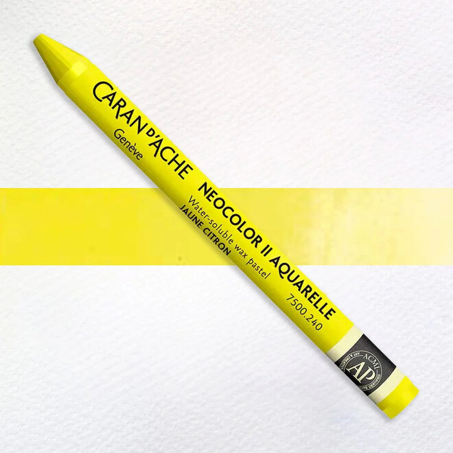 Caran d'Ache: NeoColor II Aquarelle Water Soluble Wax Pastel - 240 Lemon Yellow