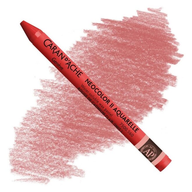Caran d'Ache: NeoColor II Aquarelle Water Soluble Wax Pastel - 560 Light Cadmium Red Hue