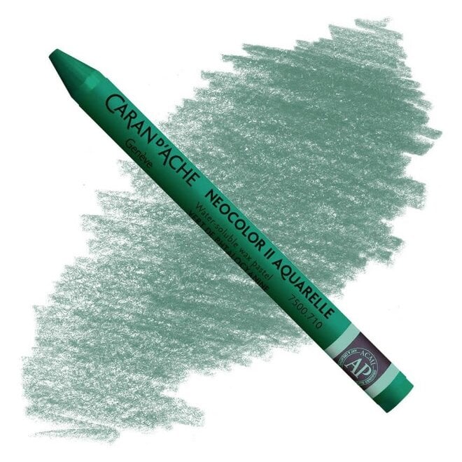 Caran d'Ache: NeoColor II Aquarelle Water Soluble Wax Pastel - 710 Phthalocyanine Green