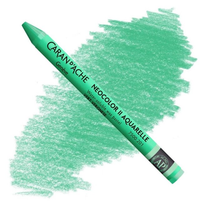 Caran d'Ache: NeoColor II Aquarelle Water Soluble Wax Pastel - 201 Veronese Green