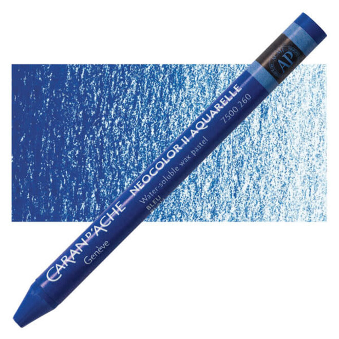 Caran d'Ache: NeoColor II Aquarelle Water Soluble Wax Pastel - 260 Blue