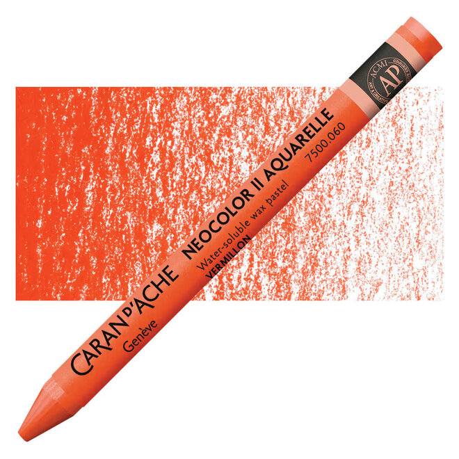 Caran d'Ache: NeoColor II Aquarelle Water Soluble Wax Pastel - 060 Vermilion