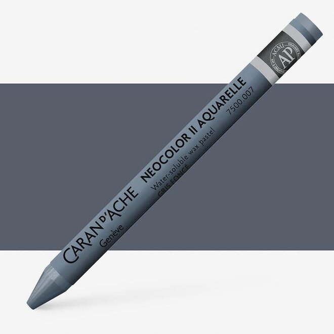 Caran d'Ache: NeoColor II Aquarelle Water Soluble Wax Pastel - 007 Dark Grey