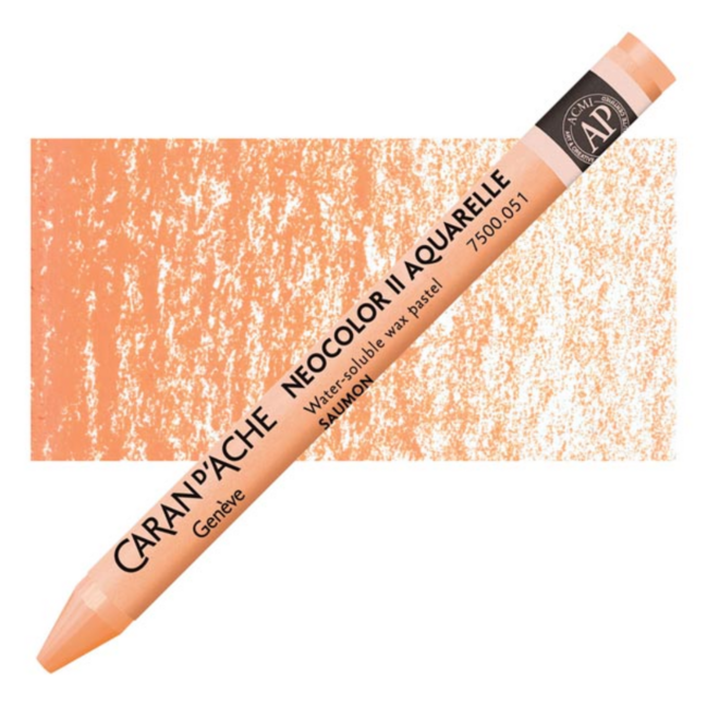 Caran d'Ache: NeoColor II Aquarelle Water Soluble Wax Pastel - 051 Salmon