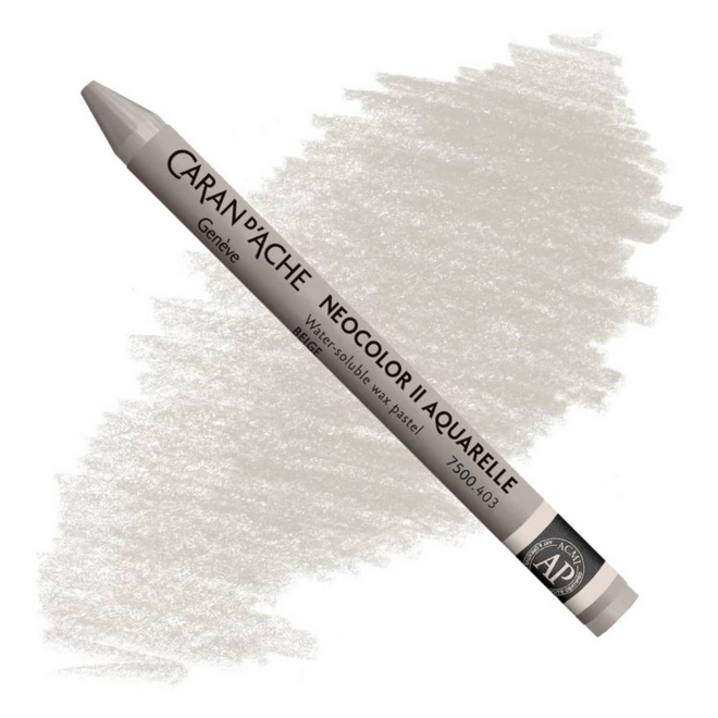 Caran d'Ache: NeoColor II Aquarelle Water Soluble Wax Pastel - 403 Beige