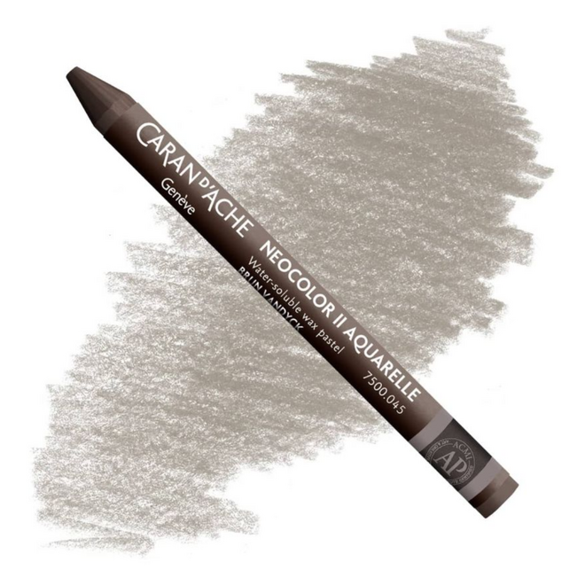 Caran d'Ache: NeoColor II Aquarelle Water Soluble Wax Pastel - 045 Vandycke Brown