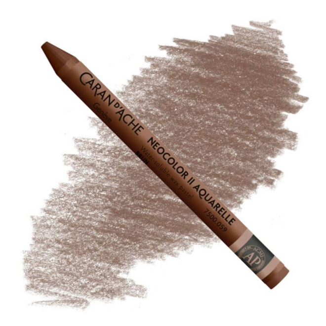 Caran d'Ache: NeoColor II Aquarelle Water Soluble Wax Pastel - 059 Brown