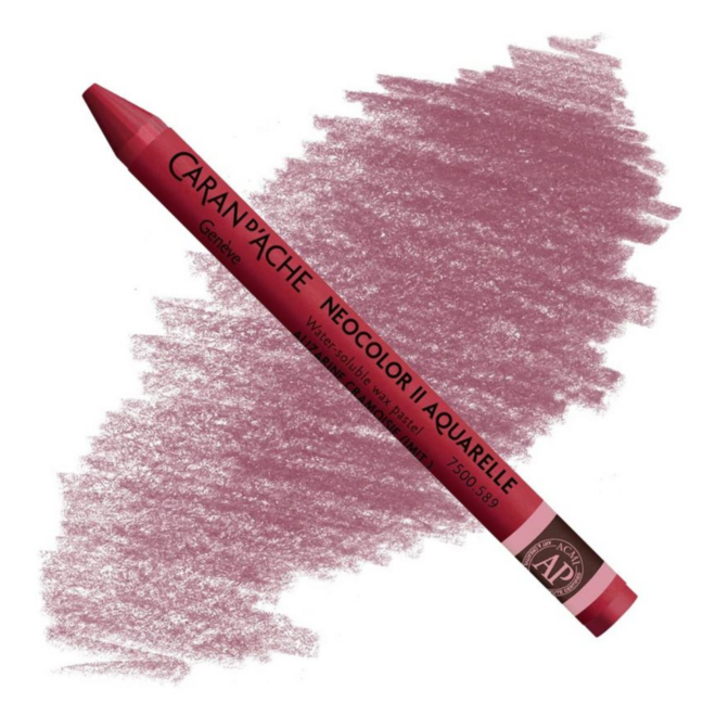 Caran d'Ache: NeoColor II Aquarelle Water Soluble Wax Pastel - 589 Crimson Alizarin Hue