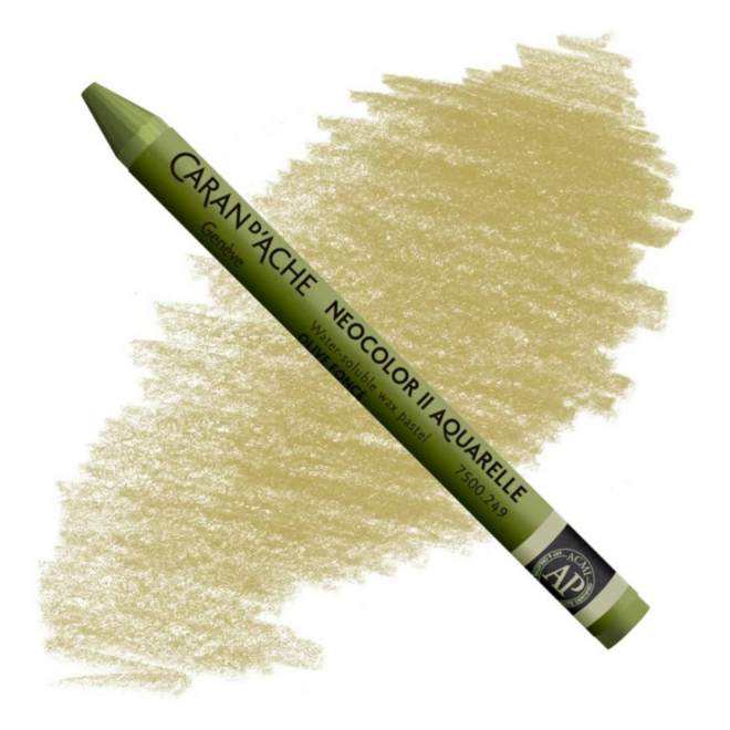 Caran d'Ache: NeoColor II Aquarelle Water Soluble Wax Pastel - 249 Dark Olive